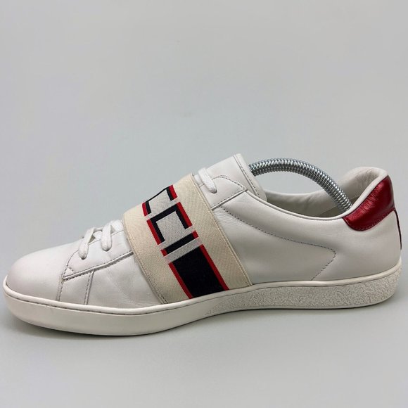 GUCCI Ace Stripe low top sneaker white leather 8 G 8.5 US 42 EUR 523469 - Picture 10 of 14